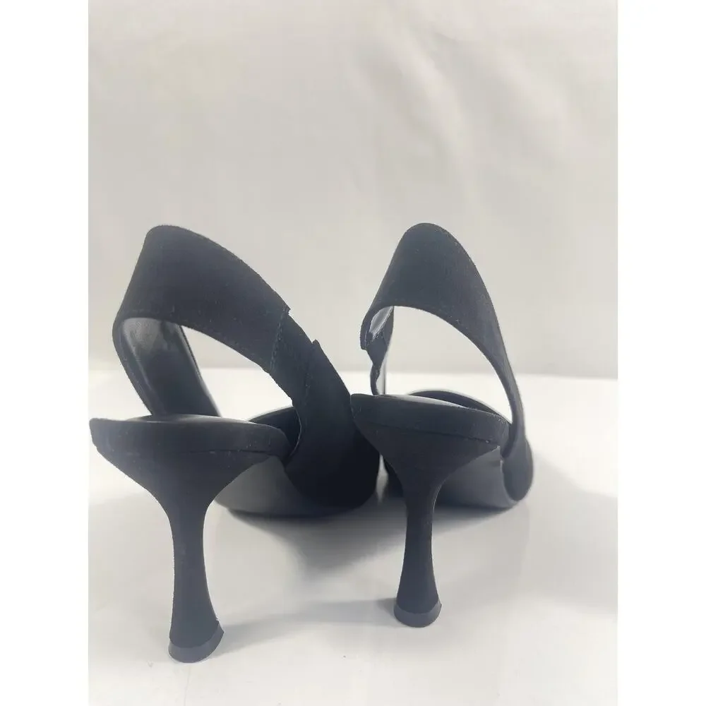 Jones New York Shoes Womens Size 7.5 Black JNY-MODAN Slingback Pointed Toe Heels - Picture 7 of 10